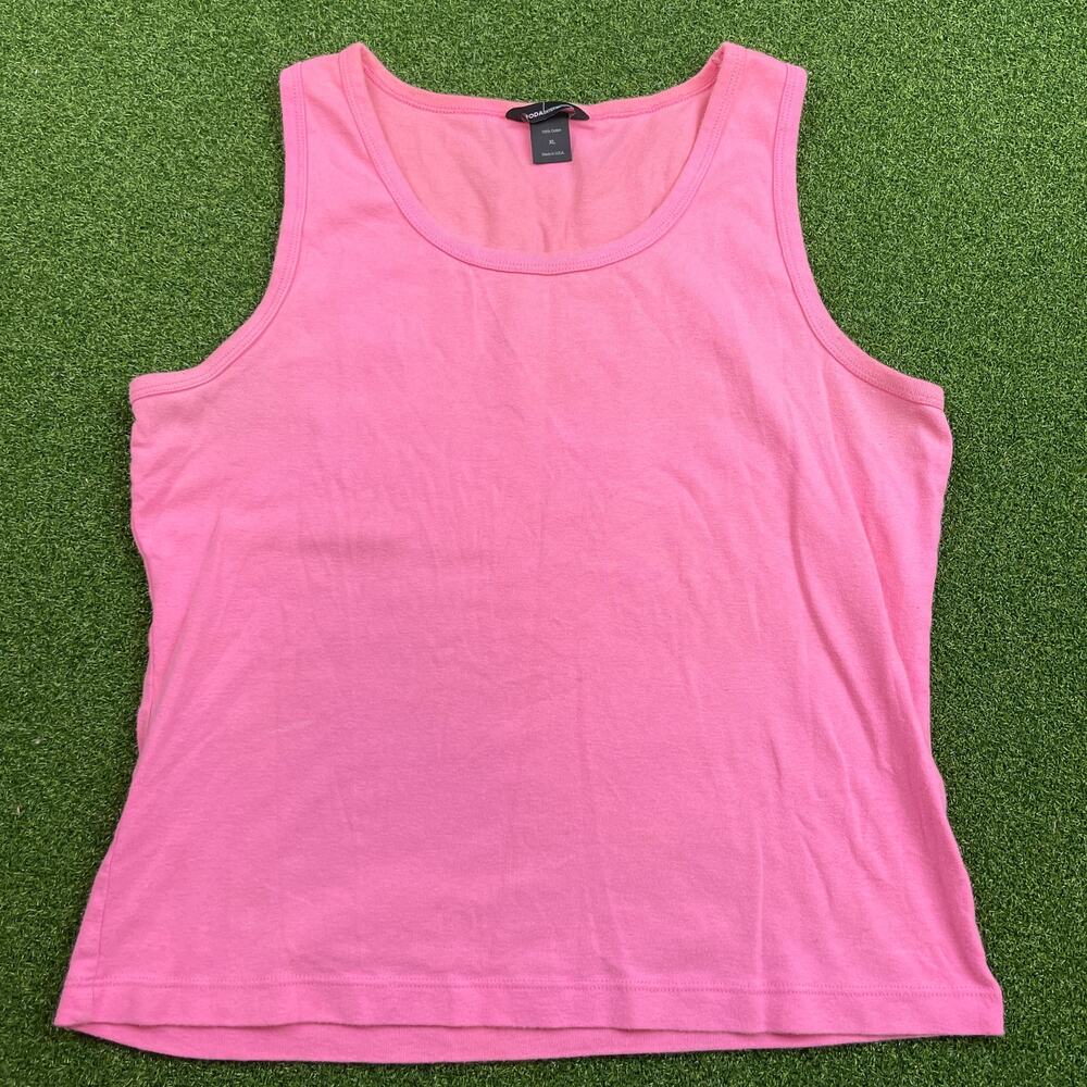 Vintage Y2K Moda International Pink USA Soft Knit Tank Top Sz XL